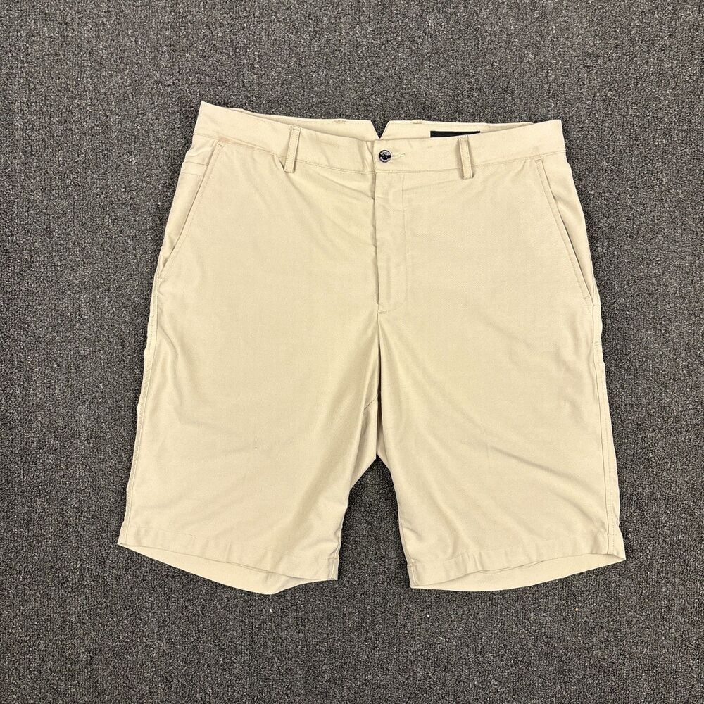 Dunning Golf Shorts Mens Beige Woven Performance Stretch Size 33